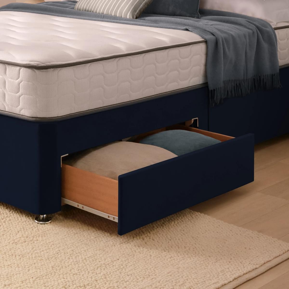 Silentnight Velvet Divan Bed with Paris Headboard & 800 Pocket Sprung Mattress Maritime Velvet – image 5