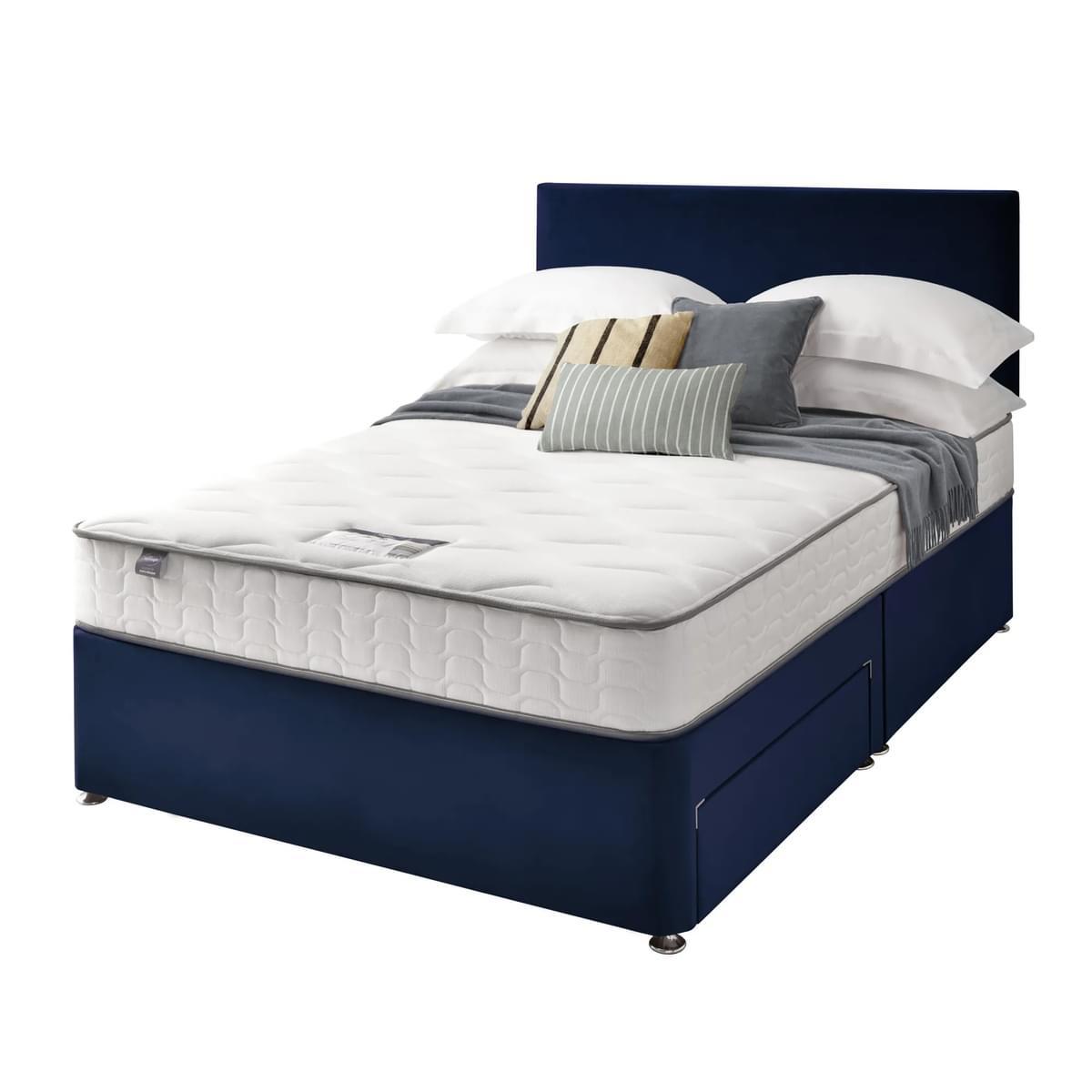 Silentnight Velvet Divan Bed with Paris Headboard & 800 Pocket Sprung Mattress Maritime Velvet – image 6