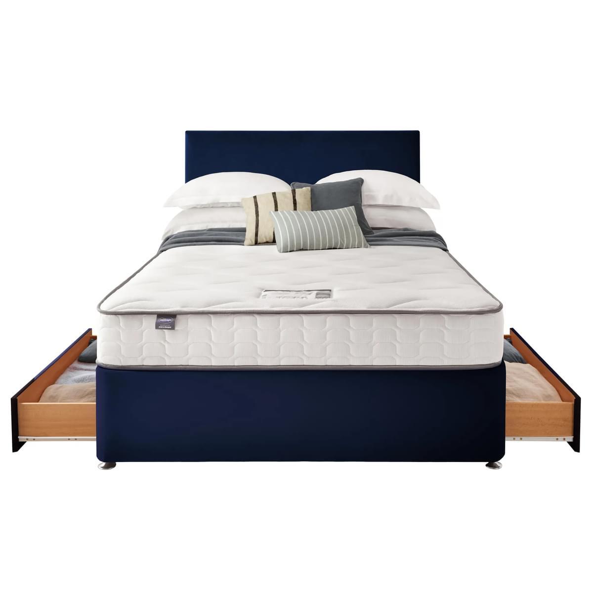 Silentnight Velvet Divan Bed with Paris Headboard & 800 Pocket Sprung Mattress Maritime Velvet – image 8