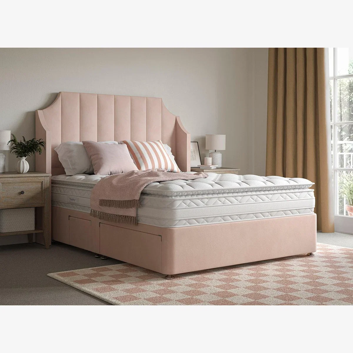 Sleepeezee Contemporary Divan Bed Base - 6'0 Super King - Pink