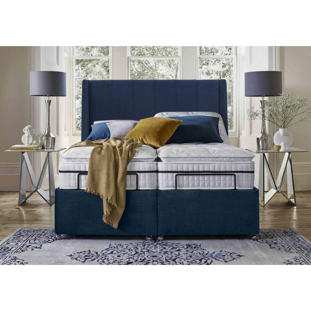 E-Motion Akira Dual Adjustable Divan Base With 4 Drawers with Headboard - King Size - Aston Silver – image 5