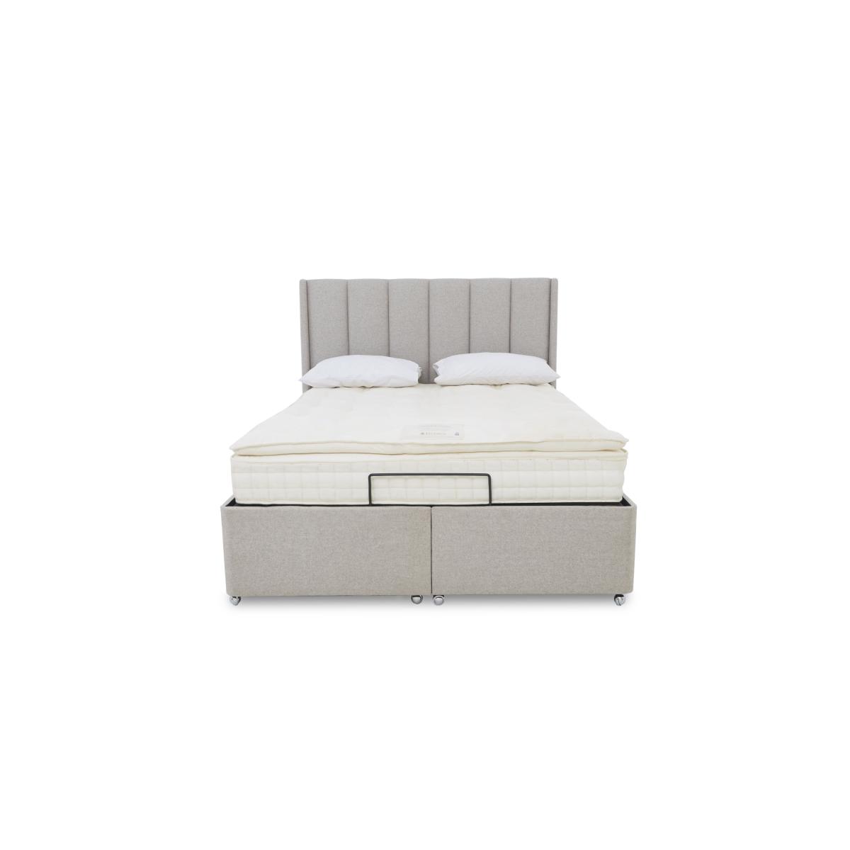 E-Motion Ryo Adjustable Divan Base With 2 Drawers with Headboard - King Size - Aston Silver – image 4