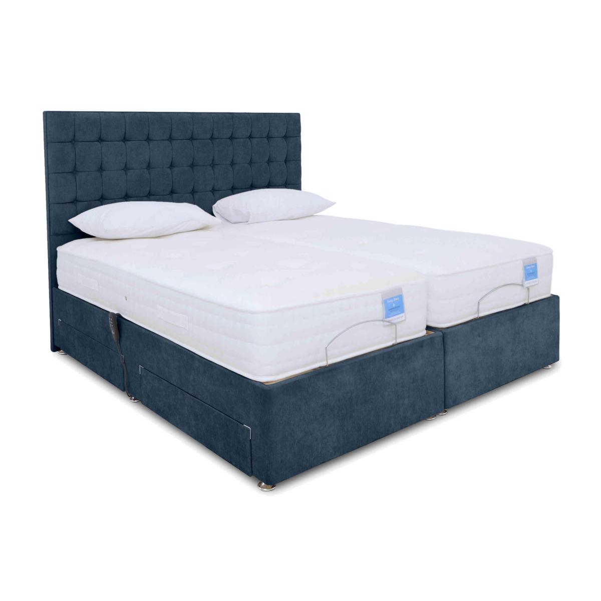 Sleep Story - Natural Comfort Adjustable Soft Divan Bed With 4 Drawer Storage - King Size