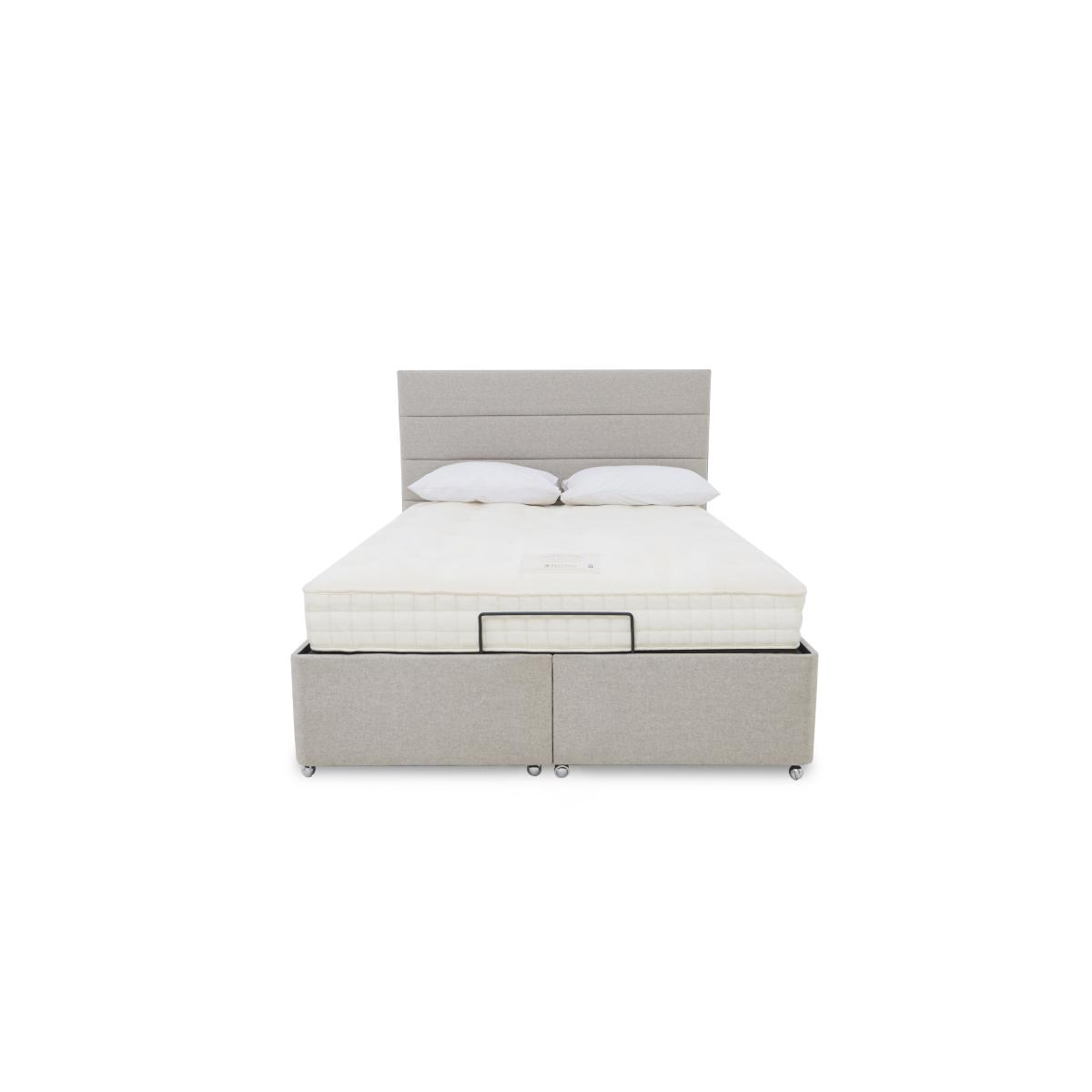 E-Motion Natsu Adjustable Divan Base With 2 Drawers with Headboard - King Size - Aston Silver – image 4