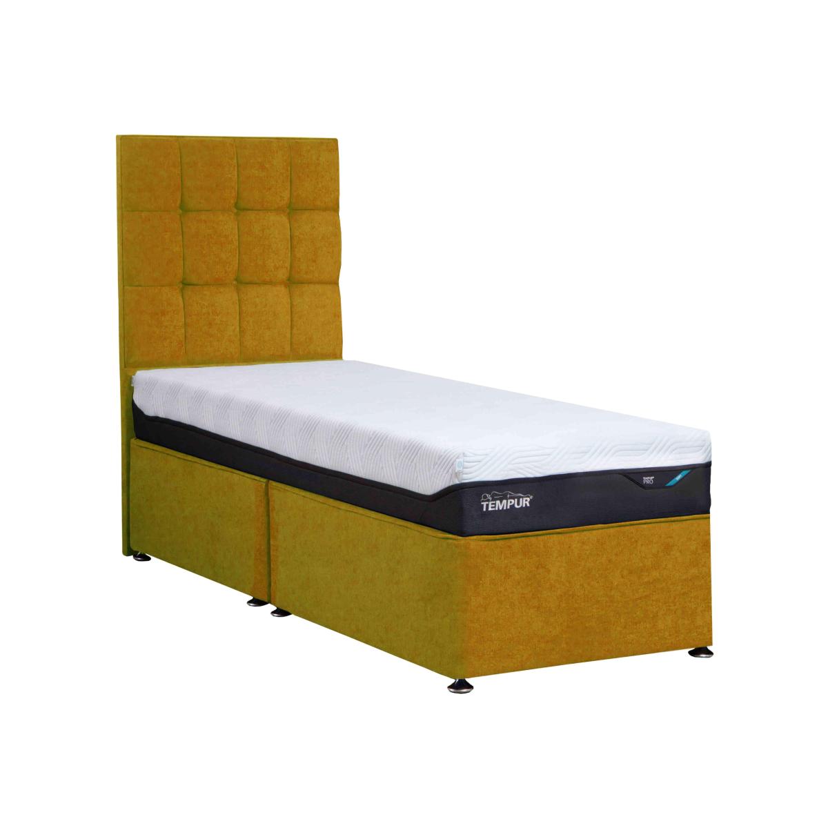 TEMPUR - Buckingham Platform Divan Base - Single - Mustard – image 1