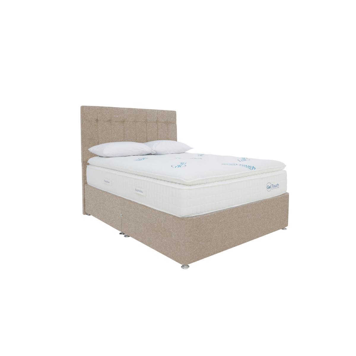 Sleepeezee - Geltouch Advanced 7500 Divan Set with Continental Drawers - Super King - Tweed Cream – image 2