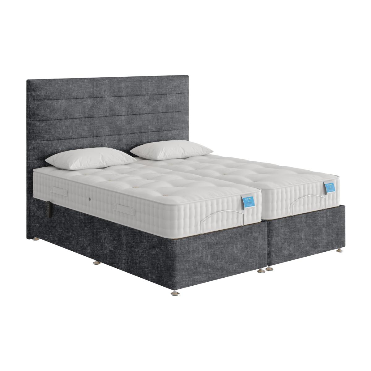Sleep Story - Natural Comfort Adjustable Soft Divan Bed With 4 Drawer Storage - Super King - Earl Grey