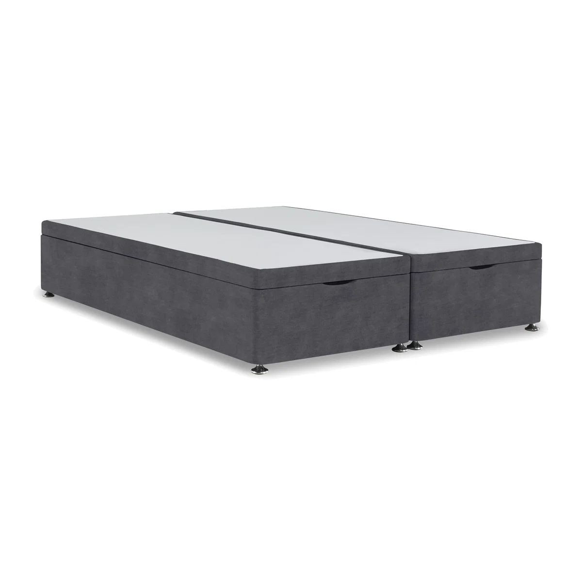 Platform Top Manual End Lift Ottoman Divan Base - Small Double - Aston Steel – image 1