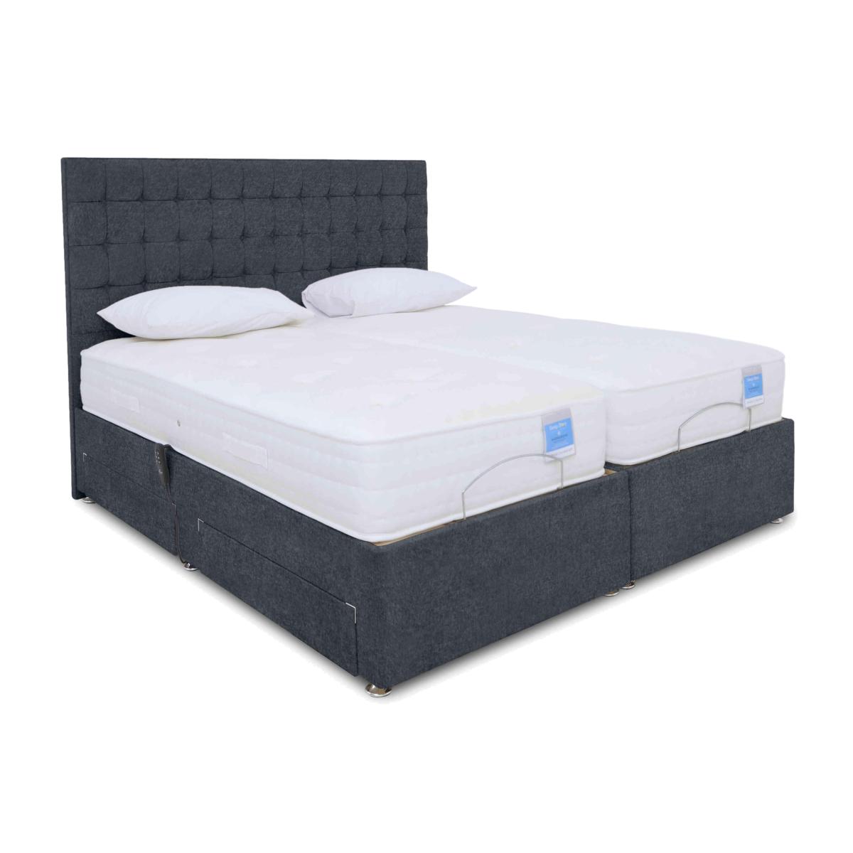Sleep Story - Natural Comfort Adjustable Soft Divan Bed With No Storage - King Size - Carbon – image 1