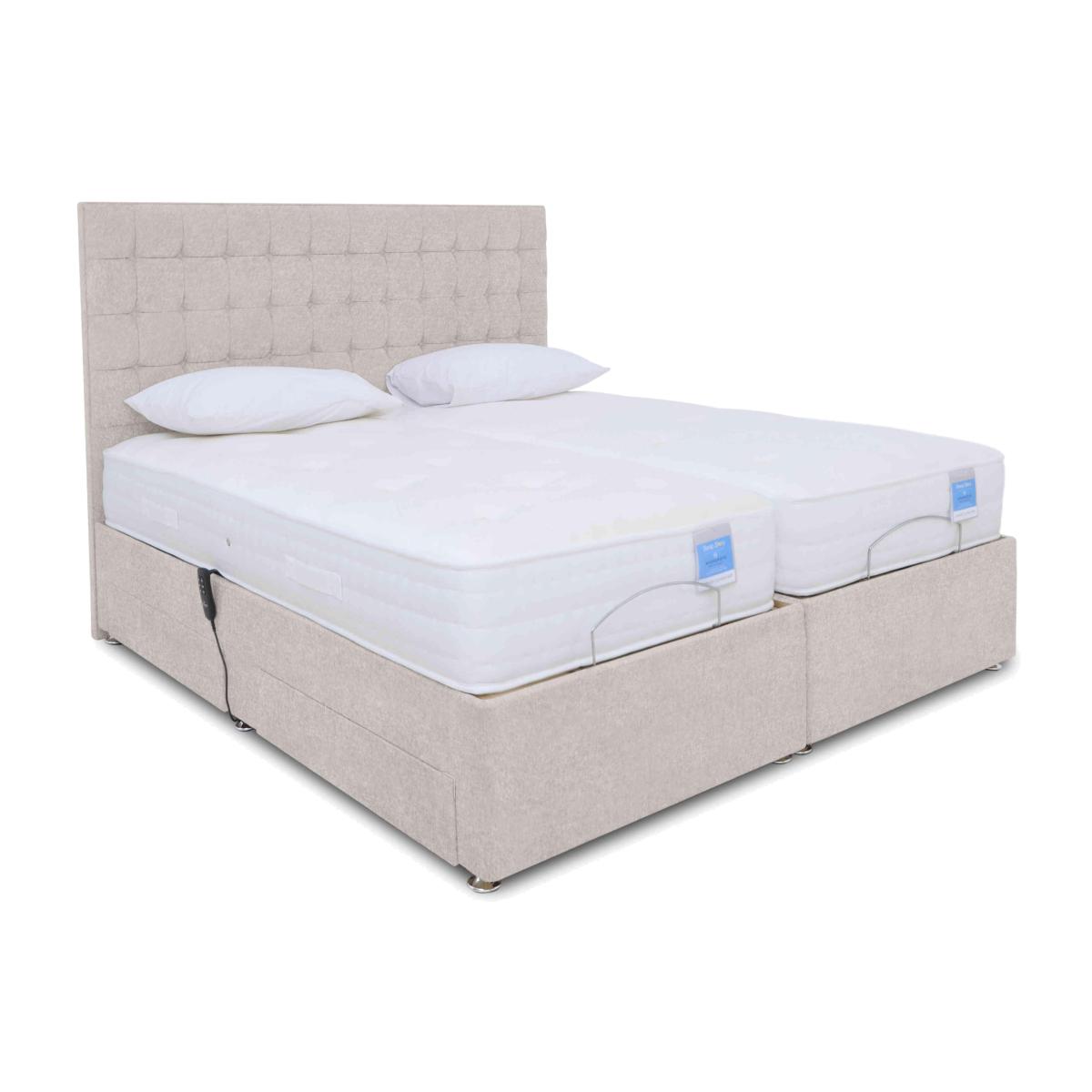 Sleep Story - Natural Comfort Adjustable Soft Divan Bed With 4 Drawer Storage - Super King