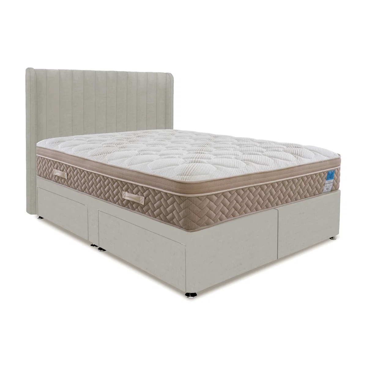 Sleep Story - PlushTech Divan Set With 4 Drawer Storage - Super King – image 1