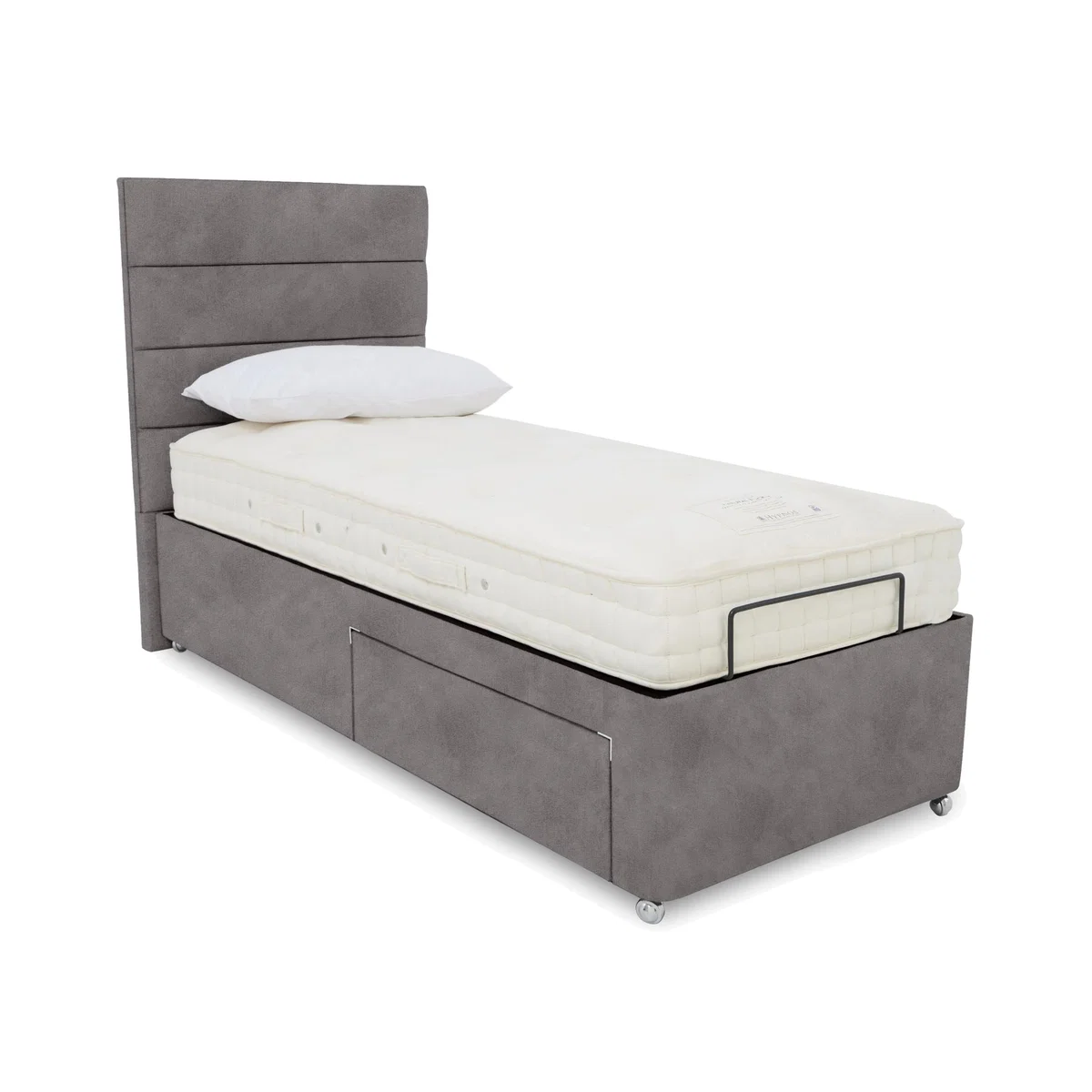 E-Motion Natsu Adjustable Divan Base with Headboard - Single - Dapple Sterling – image 1