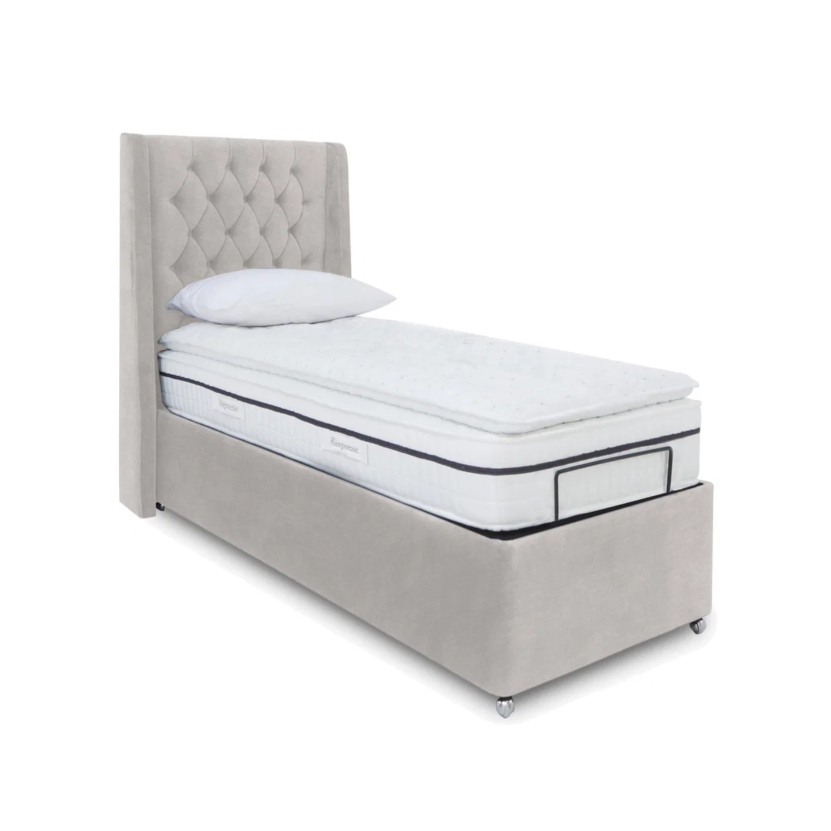 E-Motion Zen Dual Adjustable Ottoman Divan Base with Massage Function and Headboard - Single - Aston Linen – image 1