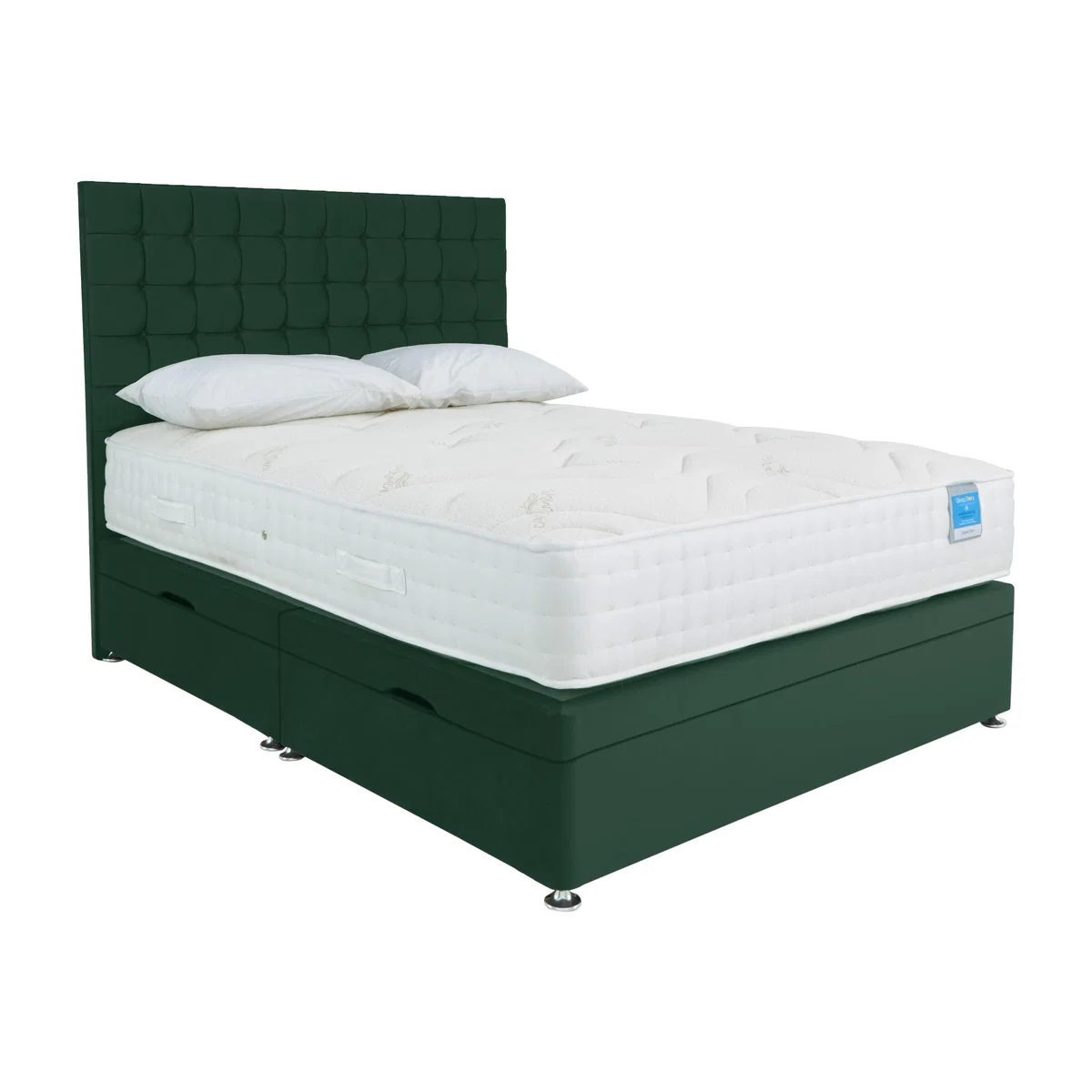 Sleep Story - Deluxe Firm Side Ottoman Divan Set - Small Single - Plush Emerald – image 1