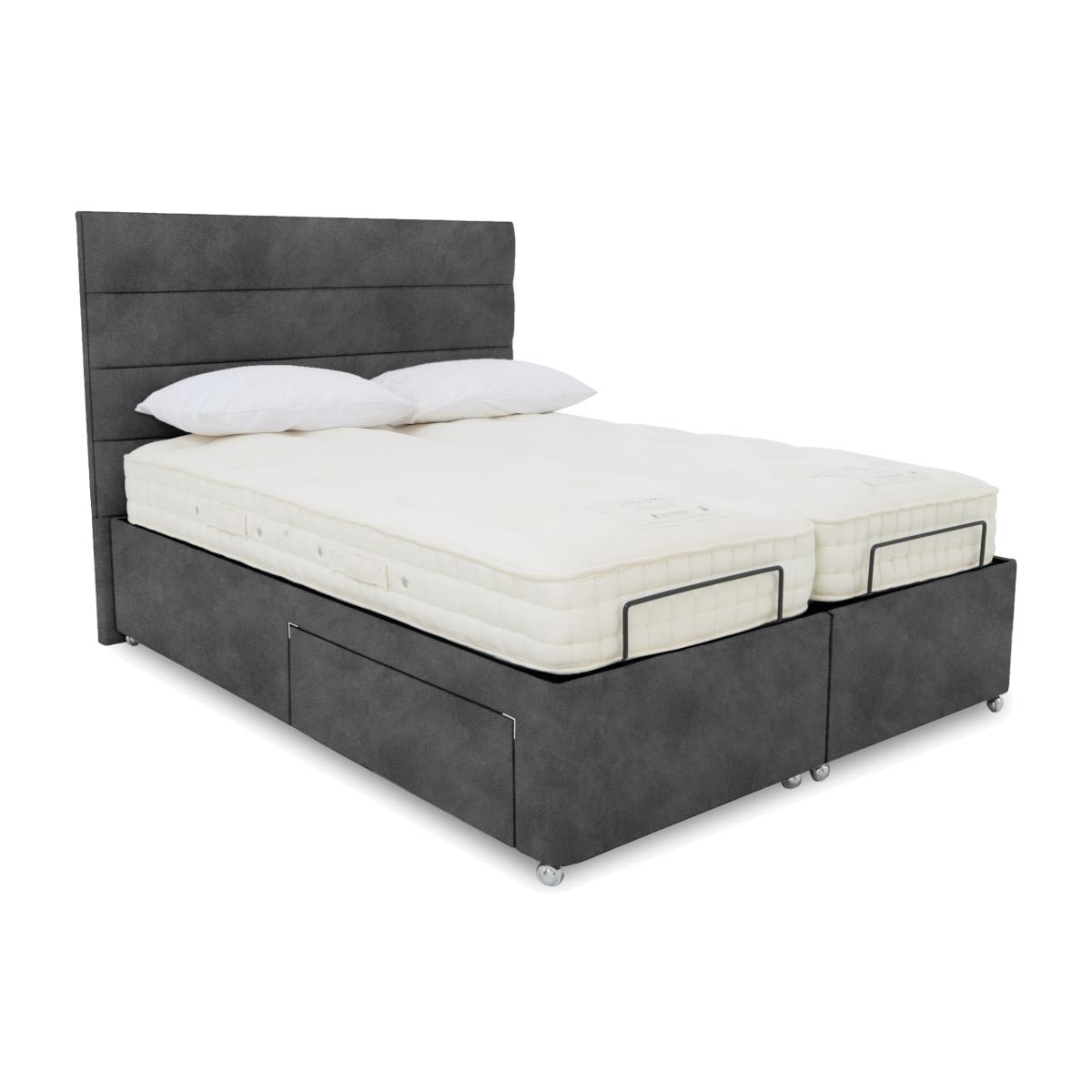 E-Motion Natsu Dual Adjustable Divan Base with Headboard - King Size - Dapple Mink – image 1