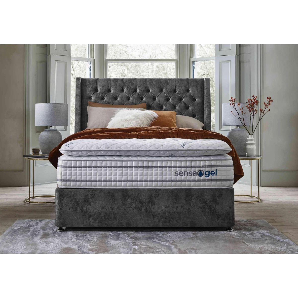 Sleepeezee - SensaGel 12000 Divan Set with Continental Drawers - King Size - Daytona Ocean – image 3