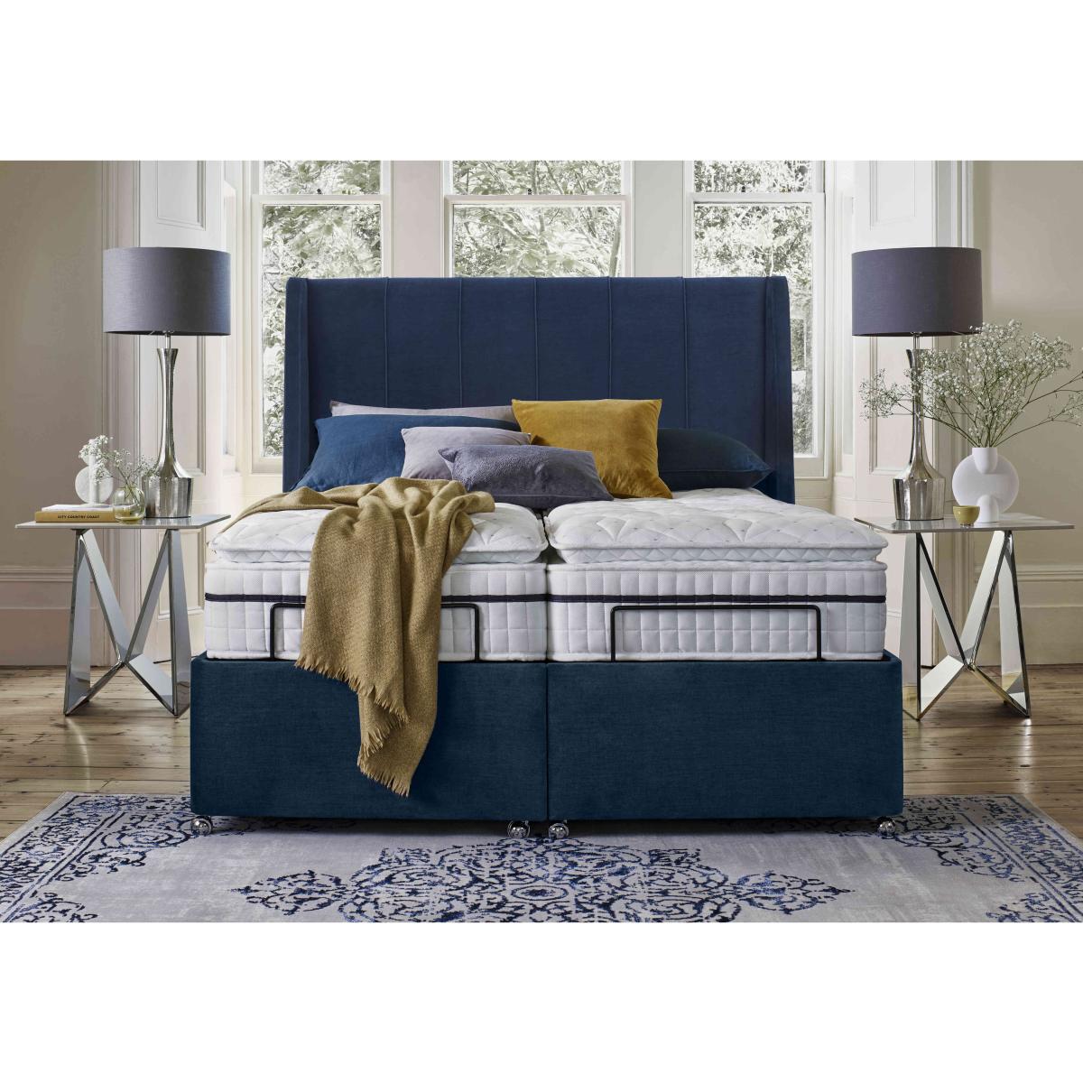 E-Motion Akira Dual Adjustable Divan Base With 4 Drawers with Headboard - King Size - Daytona Pebble – image 3