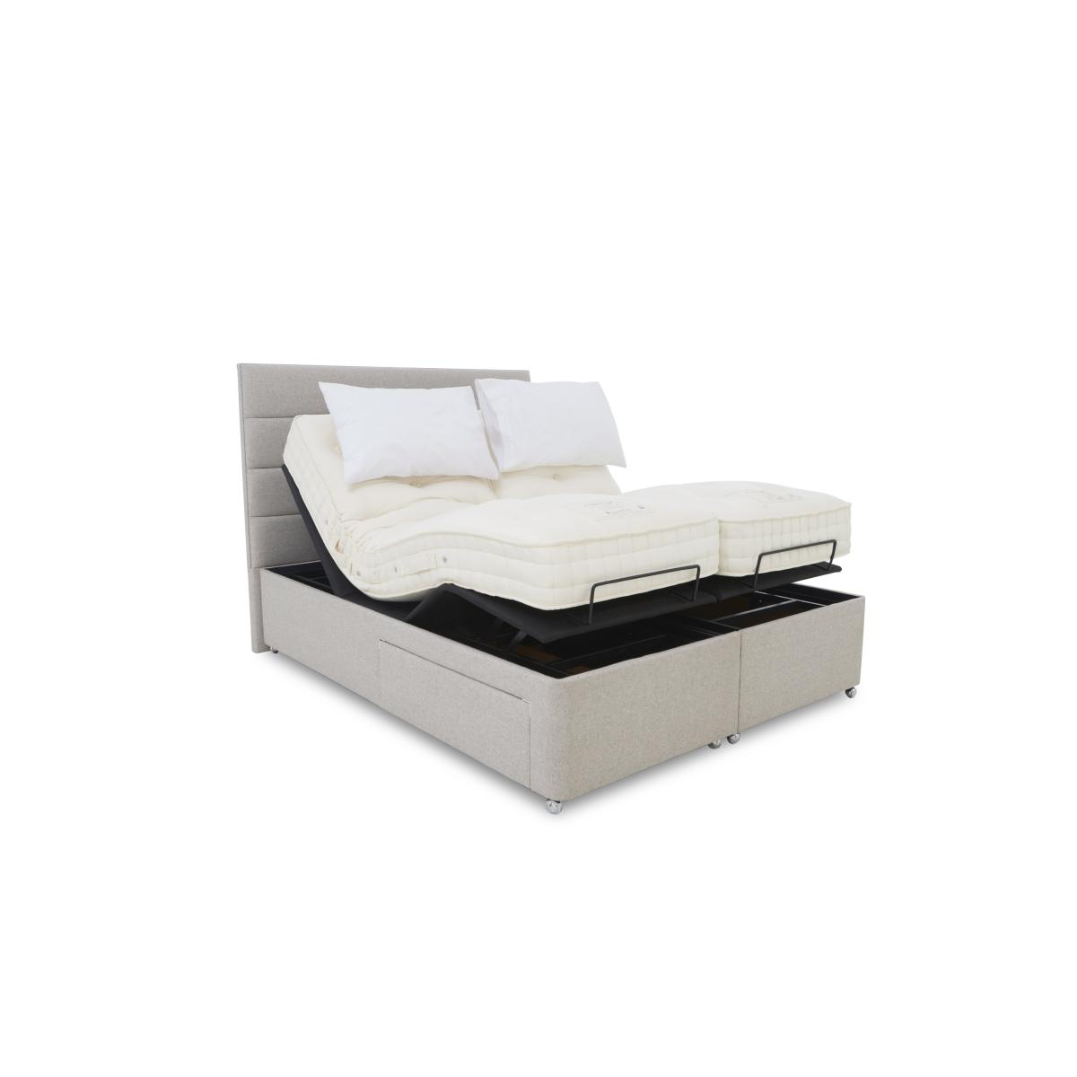 E-Motion Natsu Dual Adjustable Divan Base With 2 Drawers with Massage Function and Headboard - Super King - Smokey Quartz – image 4