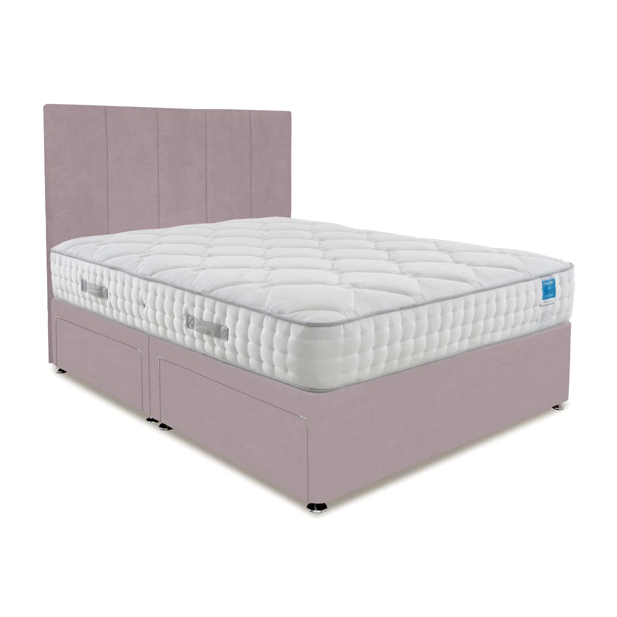 Sleep Story - Memory Luxe Divan Set With 4 Drawer Storage - King Size - Plush Lilac – image 1