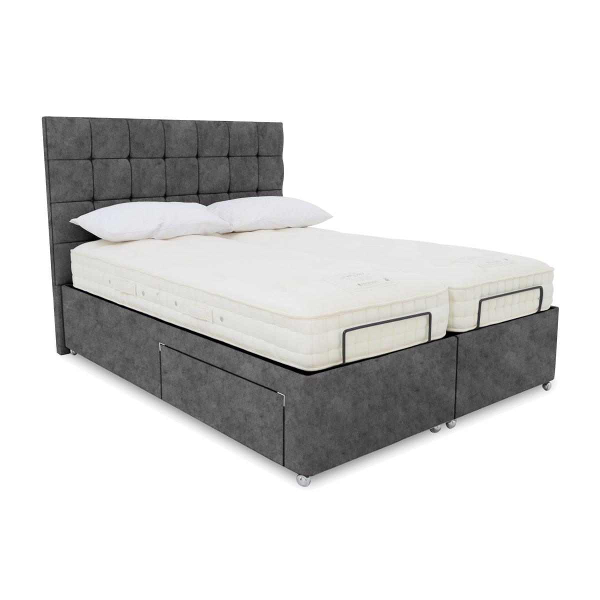 E-Motion Kaito Dual Adjustable Divan Base with Headboard - King Size