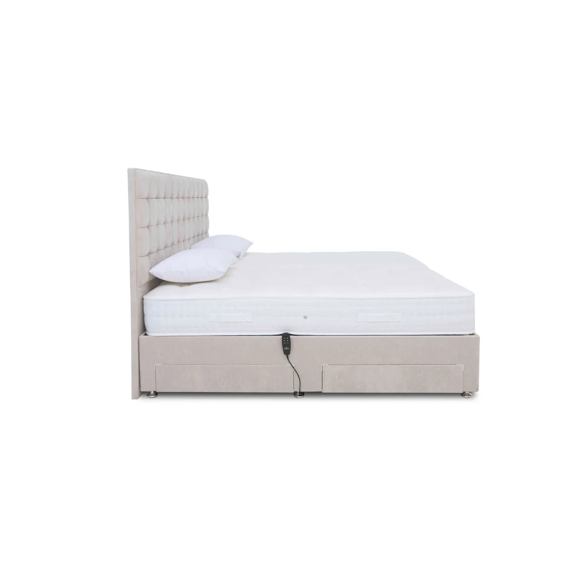Sleep Story - Natural Comfort Adjustable Soft Divan Set - Small Double - Plush Dark Grey – image 11