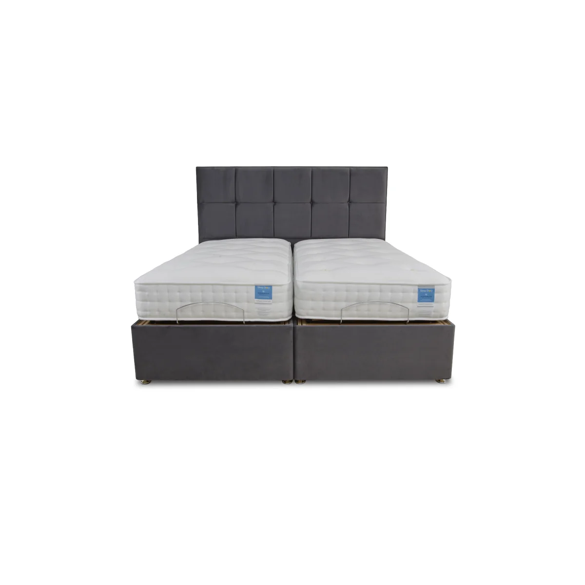 Sleep Story - Natural Comfort Adjustable Soft Divan Set - Small Double - Plush Dark Grey – image 7