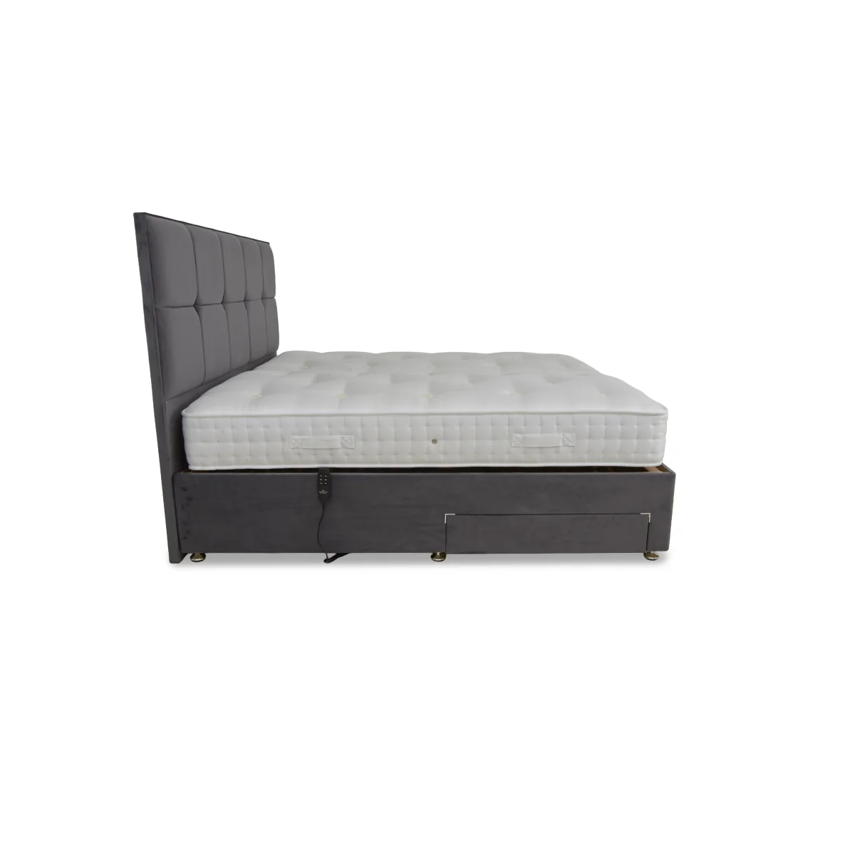 Sleep Story - Natural Comfort Adjustable Soft Divan Set - Small Double - Plush Dark Grey – image 8