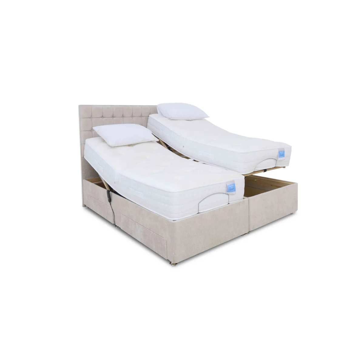 Sleep Story - Natural Comfort Adjustable Soft Divan Set - Small Double - Plush Dark Grey – image 9