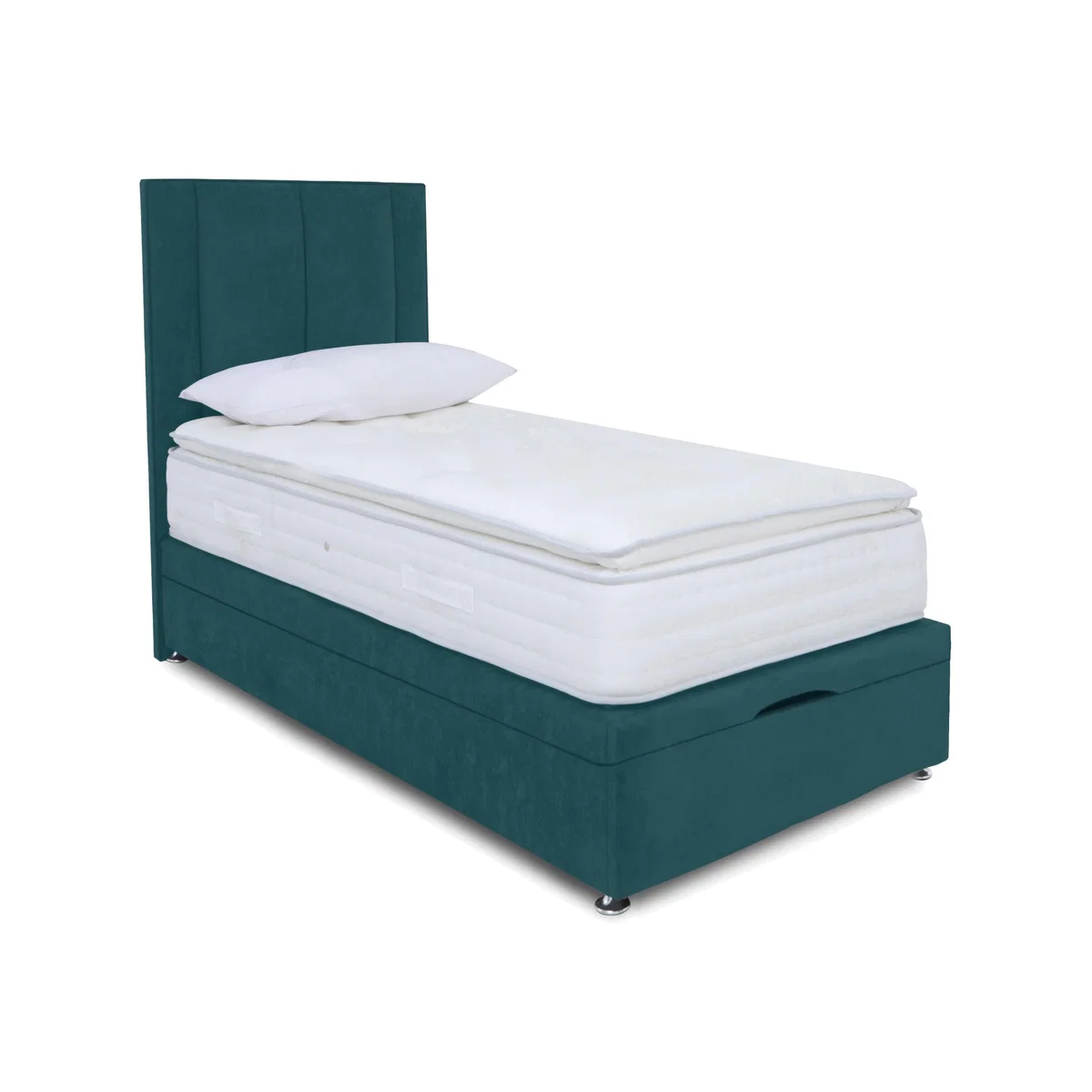Sleep Story - Pocket Pillowtop Manual End Ottoman Divan Set - Small Single - Plush Atlantic – image 1