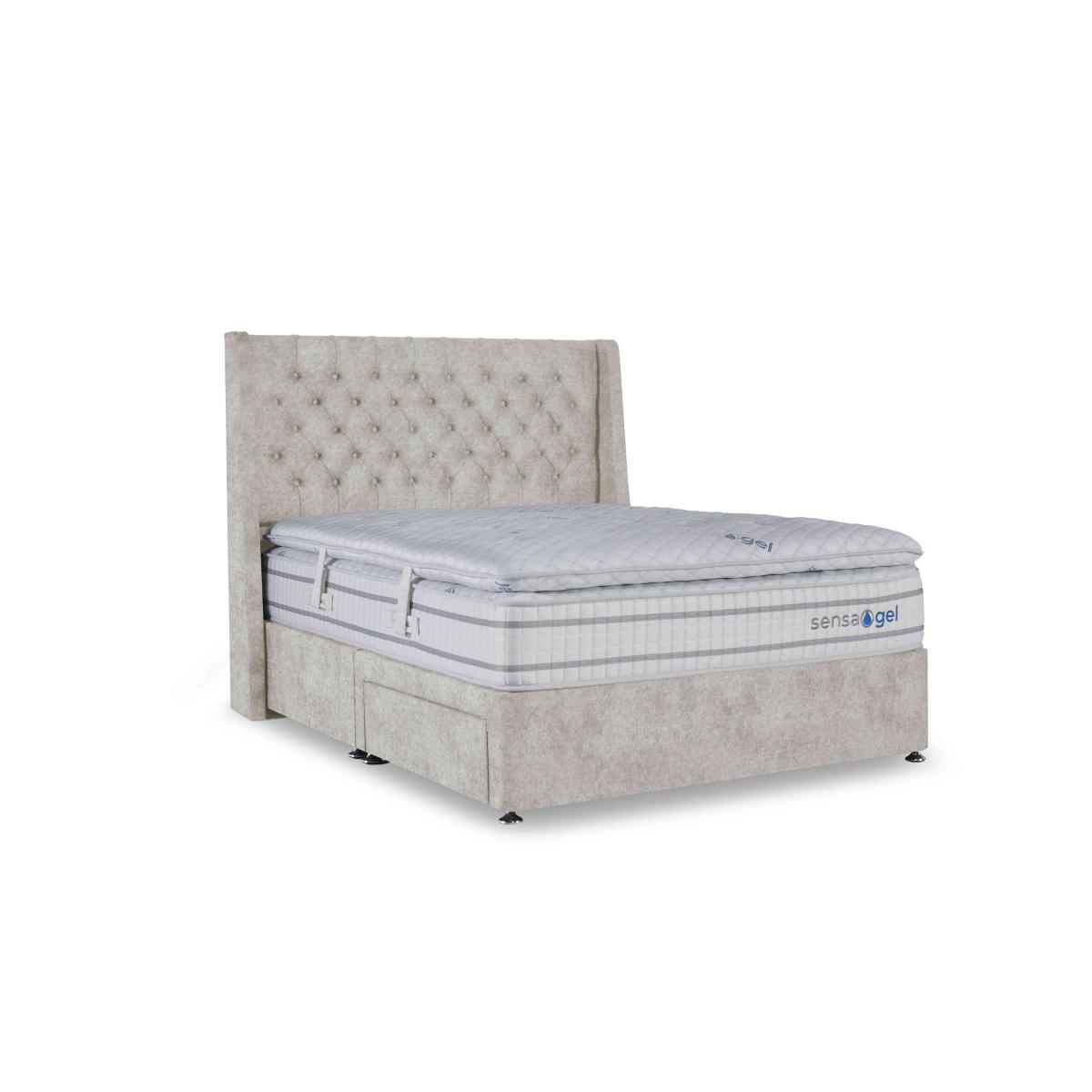 Sleepeezee - SensaGel 12000 Divan Set with Continental Drawers - King Size - Tweed Stone – image 2