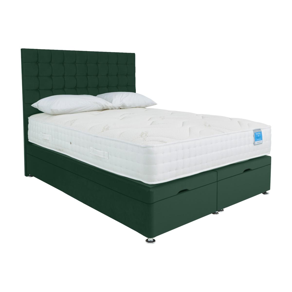 Sleep Story - Deluxe Firm End Ottoman Divan Set - Double - Plush Emerald – image 1