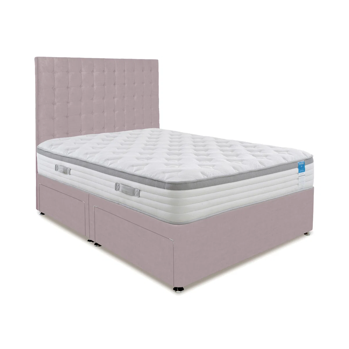 Sleep Story - Hybrid 360 Divan Set With 4 Drawer Storage - Double - Plush Lilac – image 1