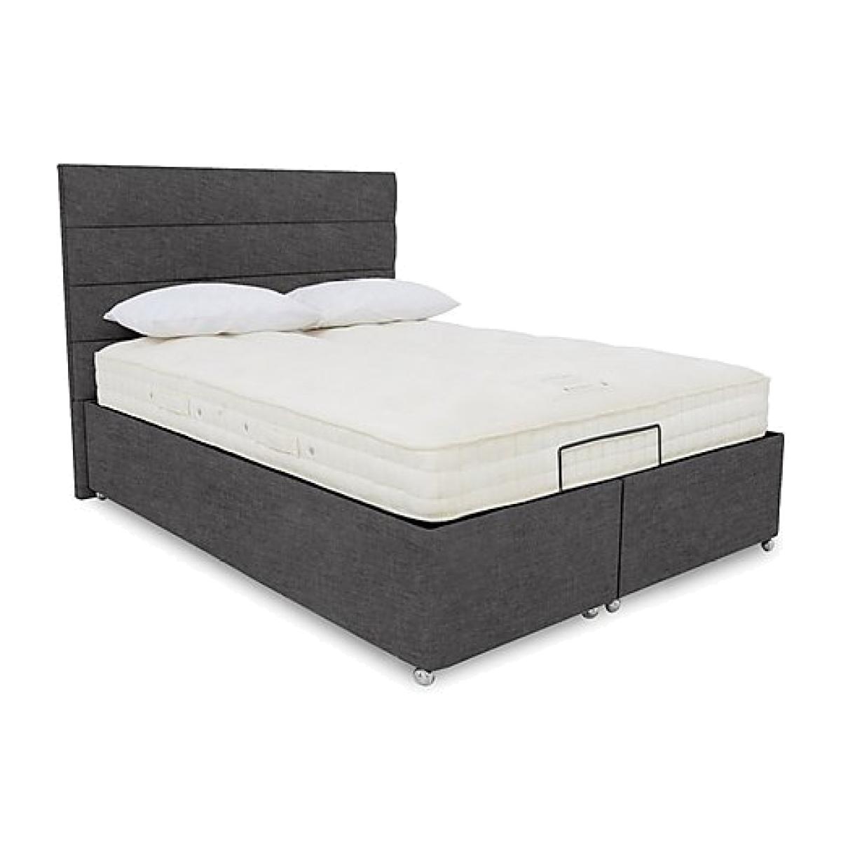 E-Motion Natsu Adjustable Ottoman Divan Base with Headboard - King Size - Smokey Quartz