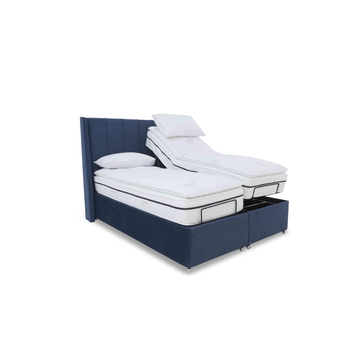 E-Motion Akira Dual Adjustable Divan Base With 4 Drawers with Headboard - Super King - Sandstone Pearl – image 6
