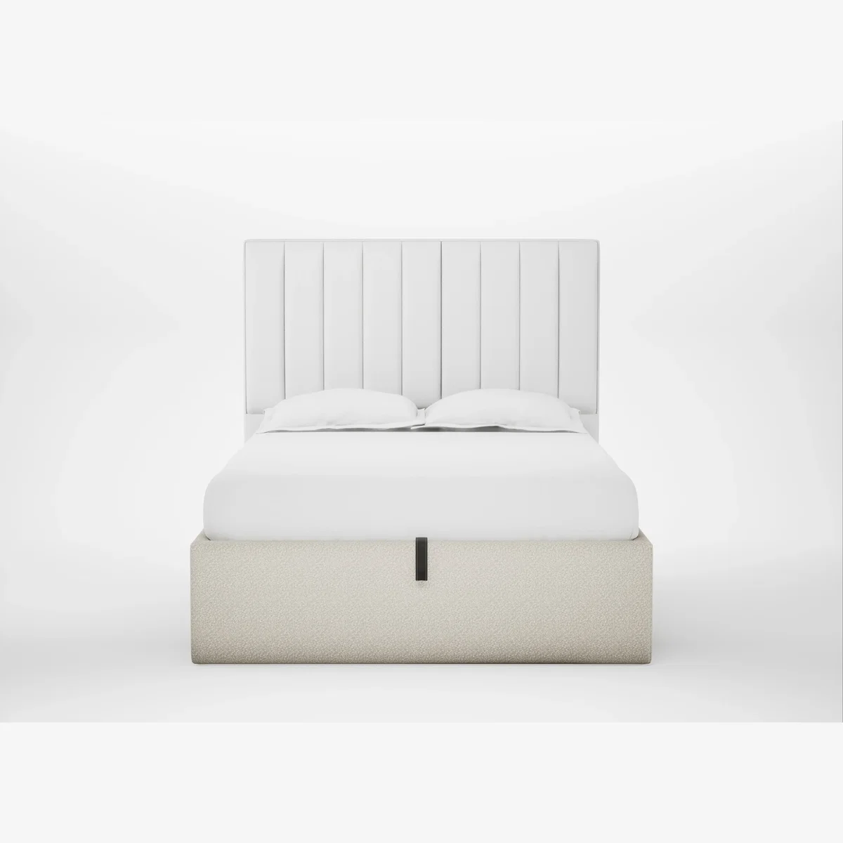 Heal's Lift Storage Divan Double Capelo Linen-Cotton Sesame Natural Feet – image 1