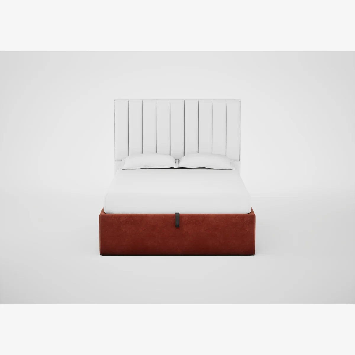 Heal's Lift Storage Divan Double Smart Luxe Velvet Tawny Natural Feet – image 1