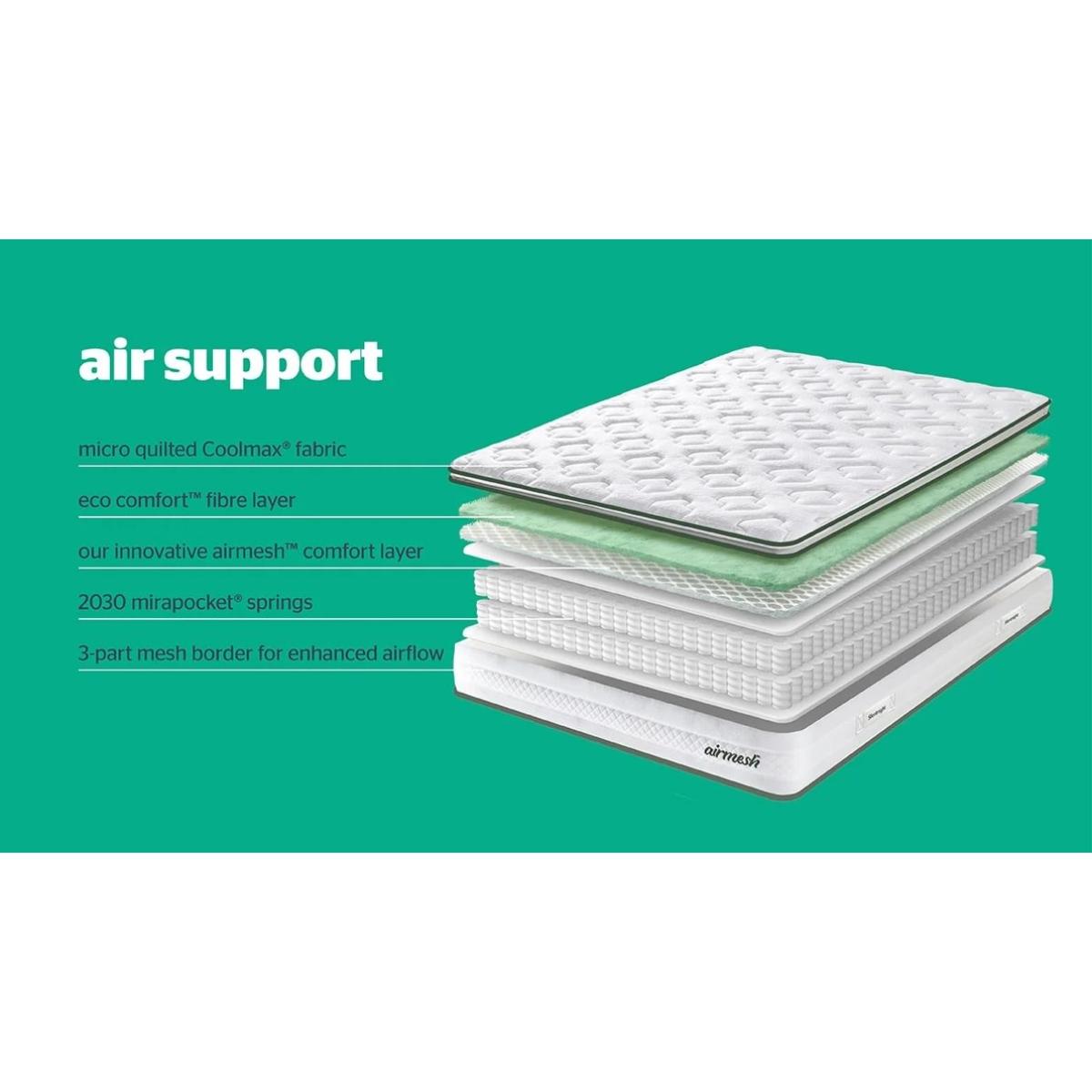 Silentnight Air Support Mattress and Divan Set - 180cm Super King - No Storage - Standard Fabric – image 8