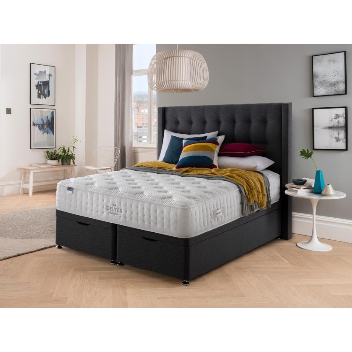 Silentnight Champagne Geltex Mattress and Slimline Divan Set - 135cm Double - 4 Drawers - Standard Fabric – image 3