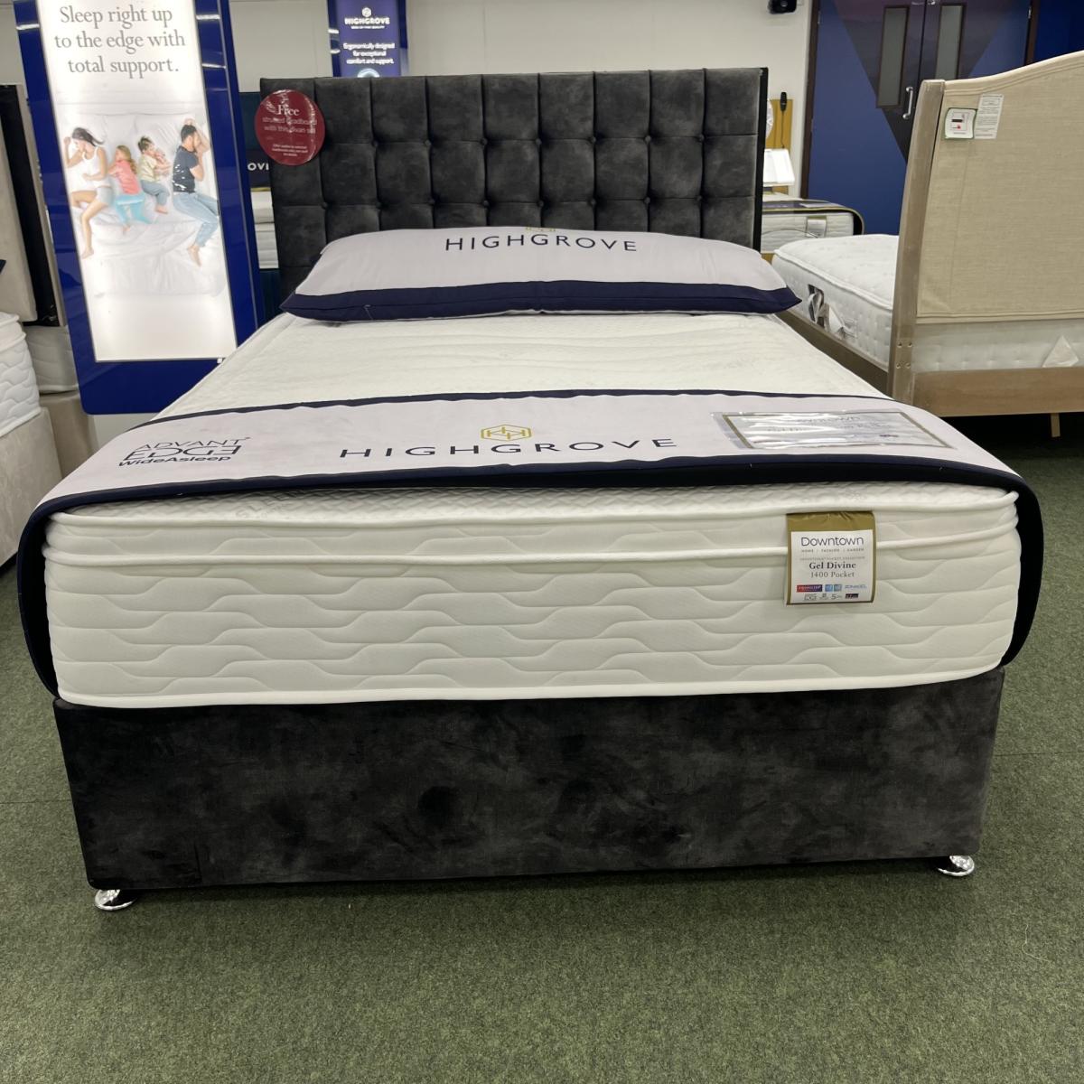 Highgrove Gel Divine 1400 Mattress and Divan Set With Headboard - 150cm King - 2 Drawers - Strutted Compton – image 3