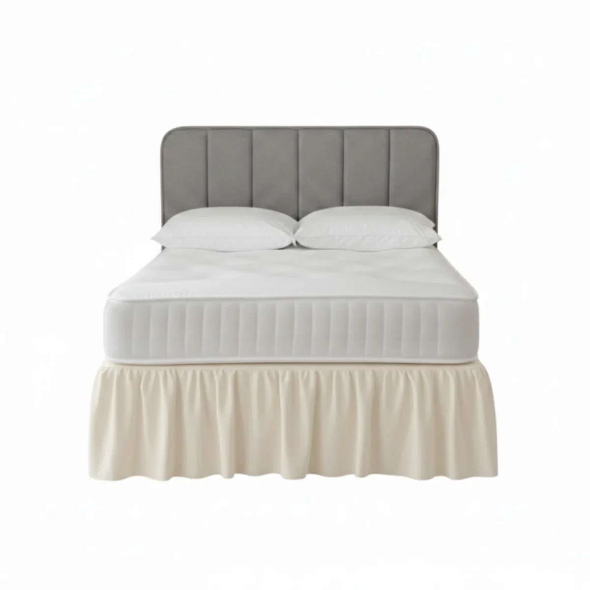 Base Valance Polycotton Sheet for Divan Beds Easy Care Bed Base Cover - Cream / Single – image 2