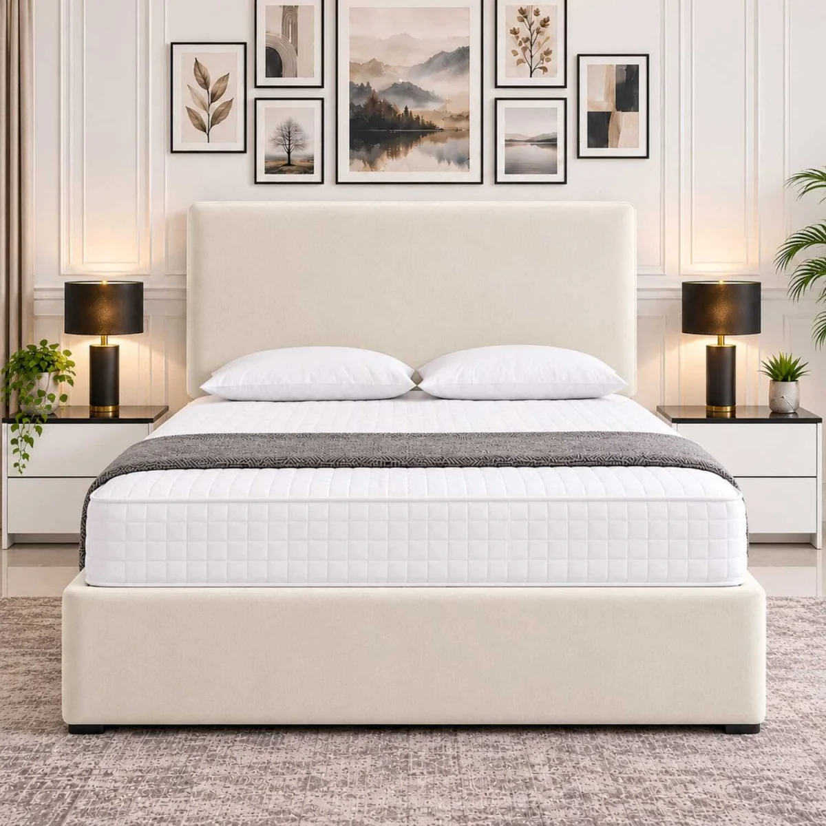 Velmora Upholstered Divan Bed With Storage Drawer With Headboard - Silver / King – image 3