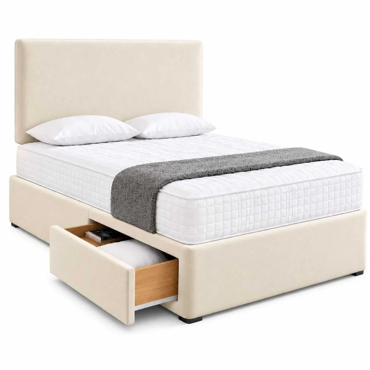Velmora Upholstered Divan Bed With Storage Drawer With Headboard - Silver / King – image 7