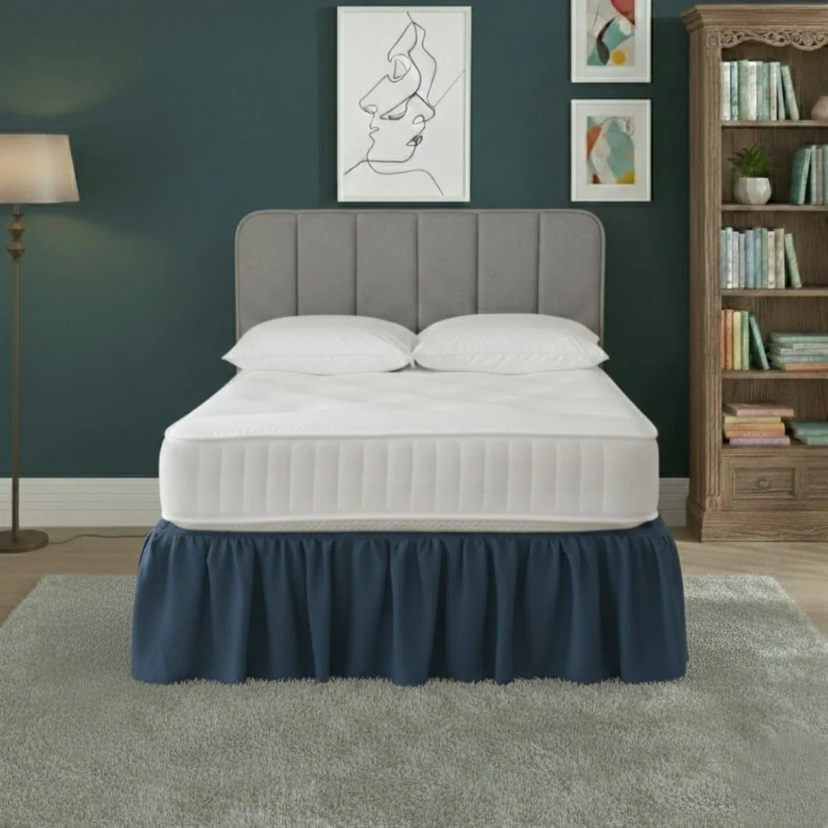 Base Valance Polycotton Sheet for Divan Beds Easy Care Bed Base Cover - Royal Blue / Double – image 18