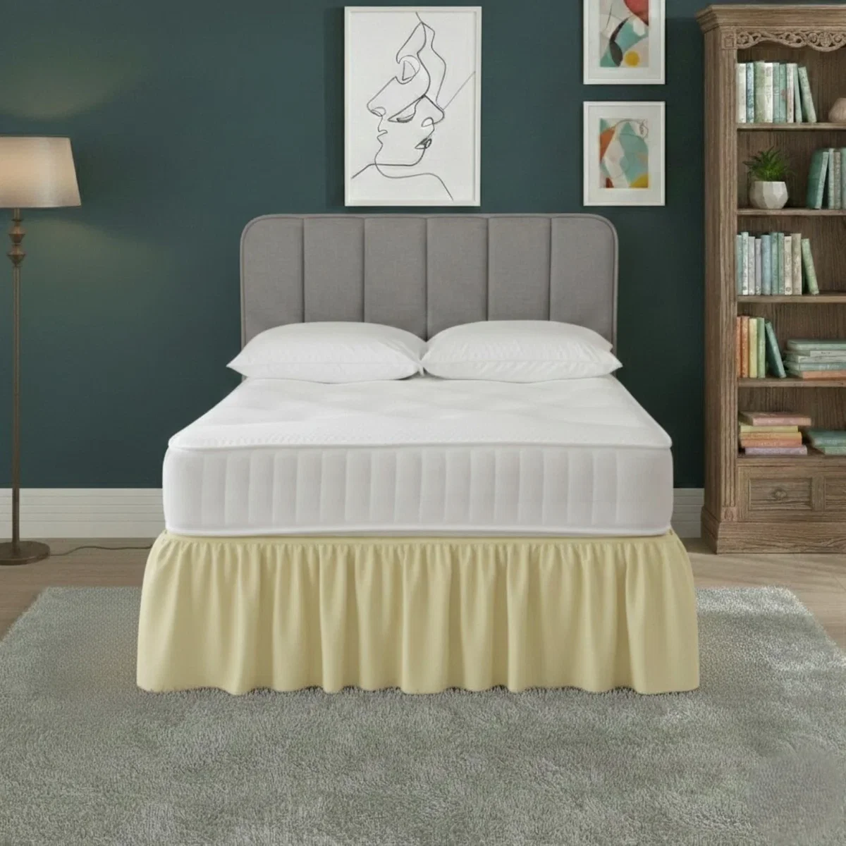 Base Valance Polycotton Sheet for Divan Beds Easy Care Bed Base Cover - Royal Blue / Double – image 20
