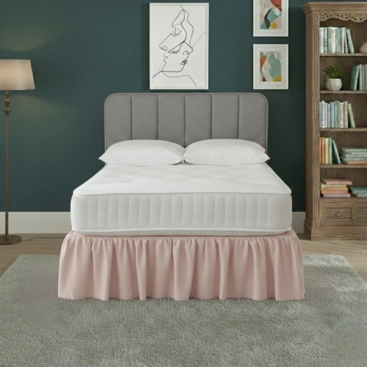 Base Valance Polycotton Sheet for Divan Beds Easy Care Bed Base Cover - Royal Blue / Double – image 34