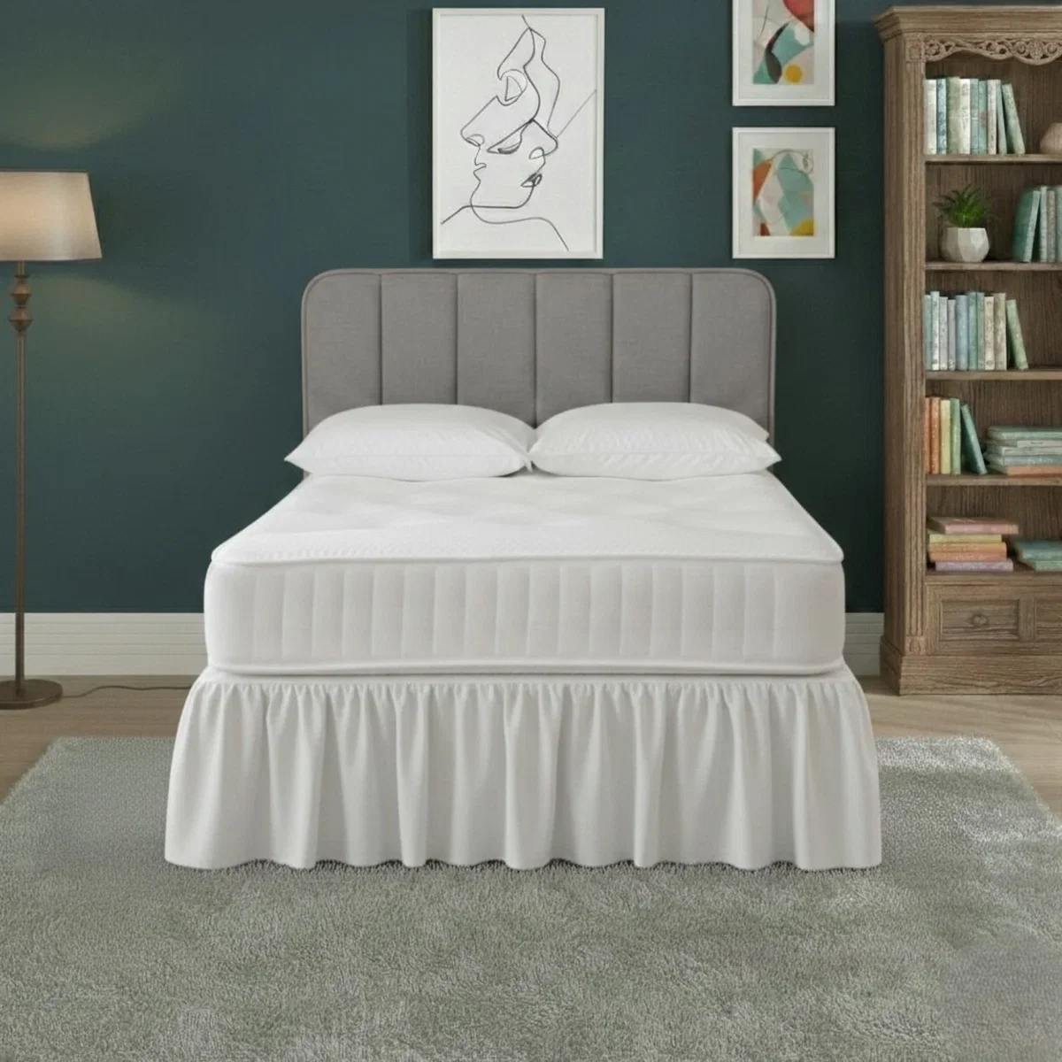 Base Valance Polycotton Sheet for Divan Beds Easy Care Bed Base Cover - Royal Blue / King – image 2