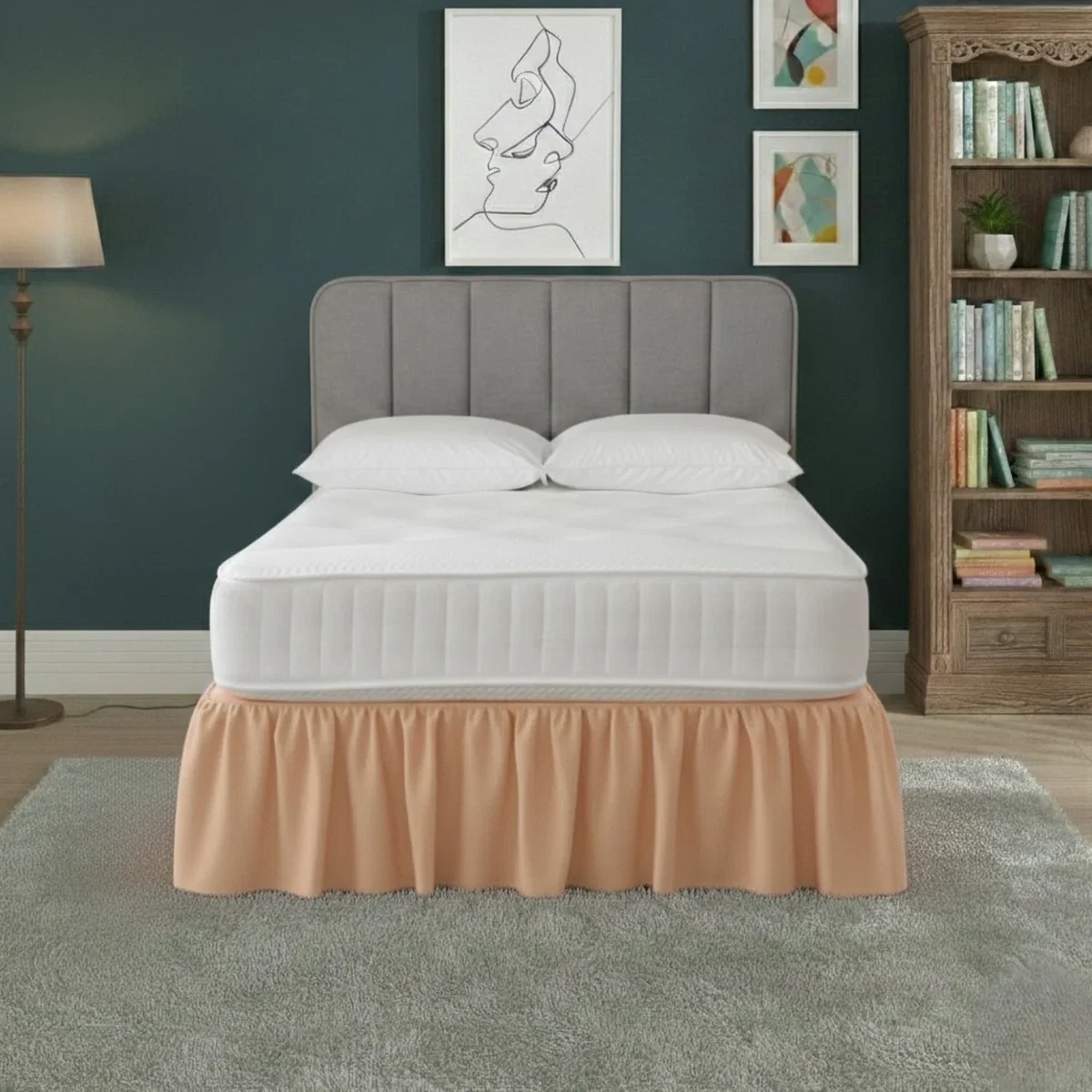 Base Valance Polycotton Sheet for Divan Beds Easy Care Bed Base Cover - Royal Blue / King – image 17