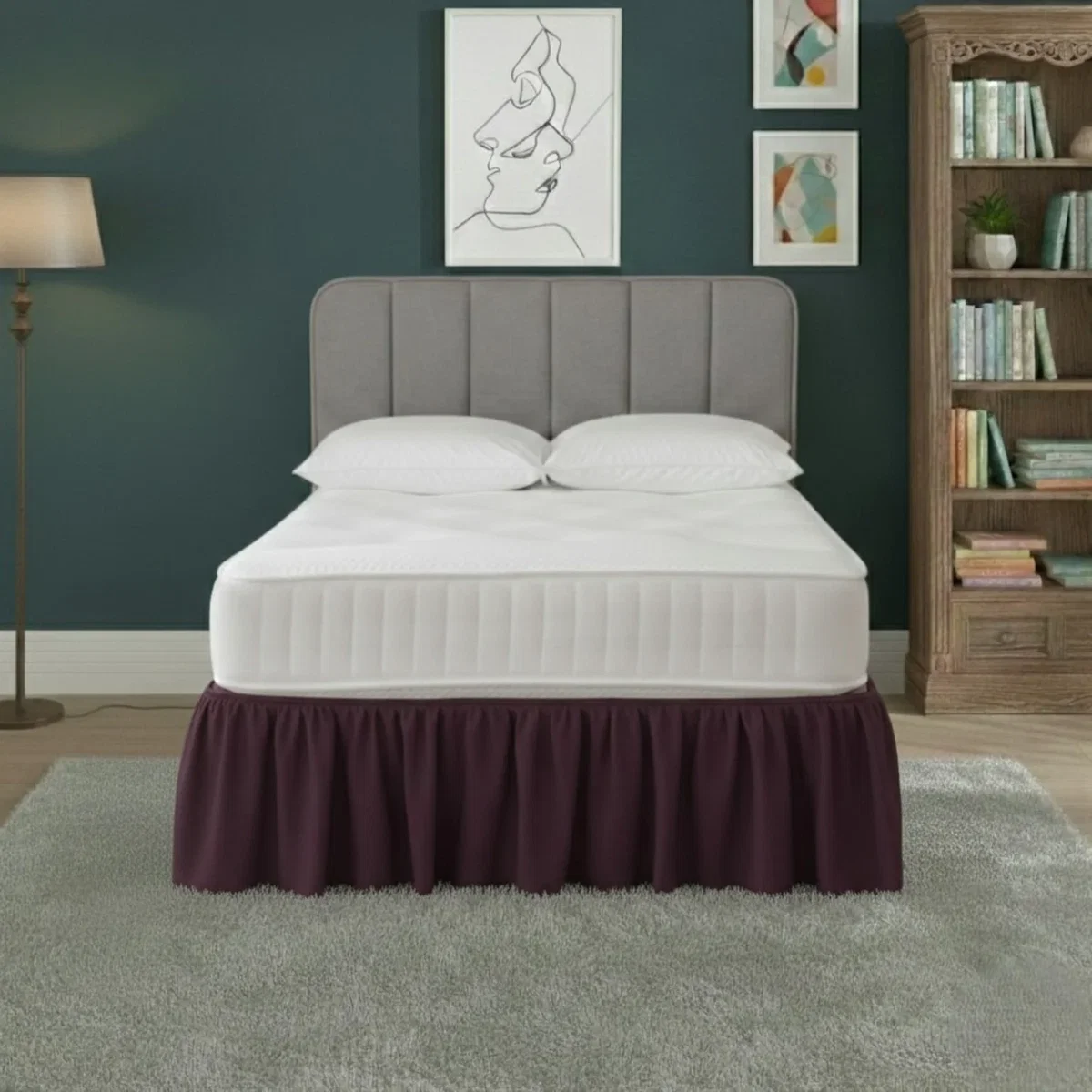 Base Valance Polycotton Sheet for Divan Beds Easy Care Bed Base Cover - Royal Blue / King – image 25