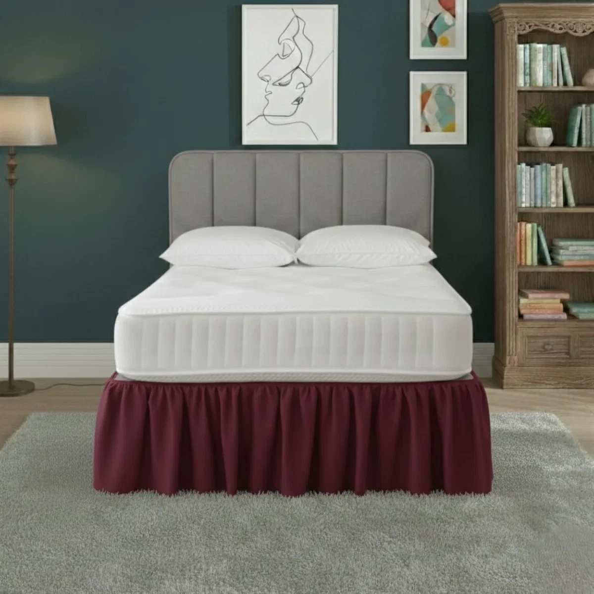 Base Valance Polycotton Sheet for Divan Beds Easy Care Bed Base Cover - Royal Blue / King – image 29