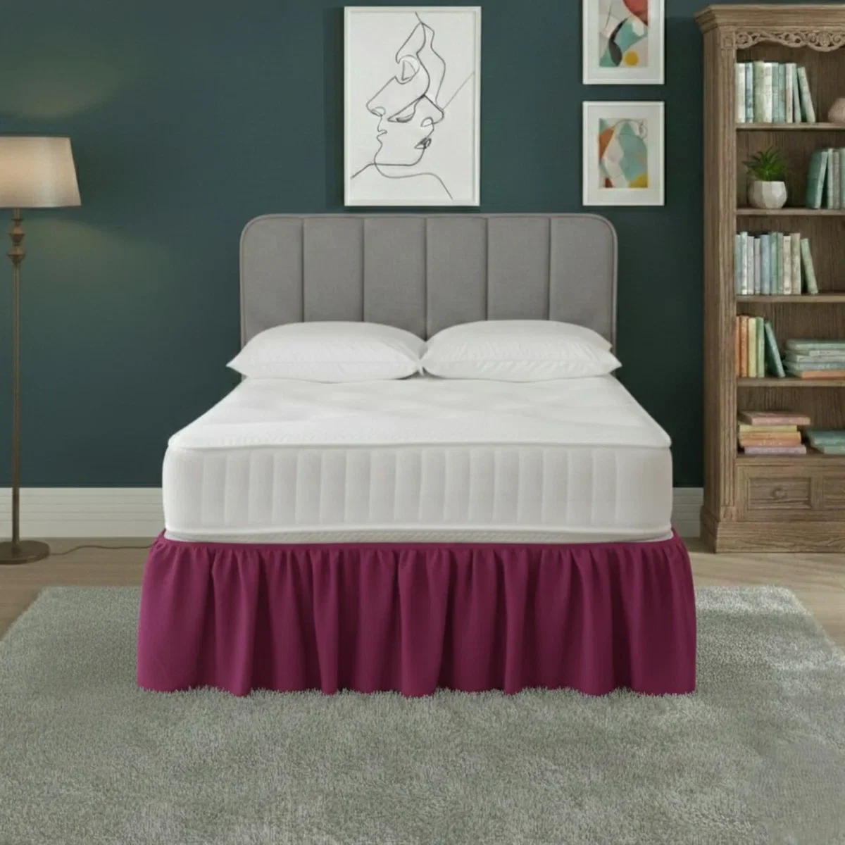 Base Valance Polycotton Sheet for Divan Beds Easy Care Bed Base Cover - Royal Blue / King – image 6
